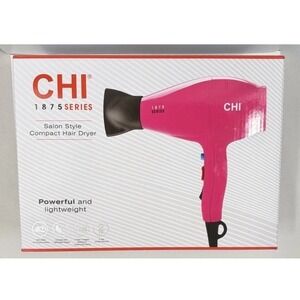 CHI 1875 Series Pink Salon Style Compact Hair Dryer Powerful and Light Weight